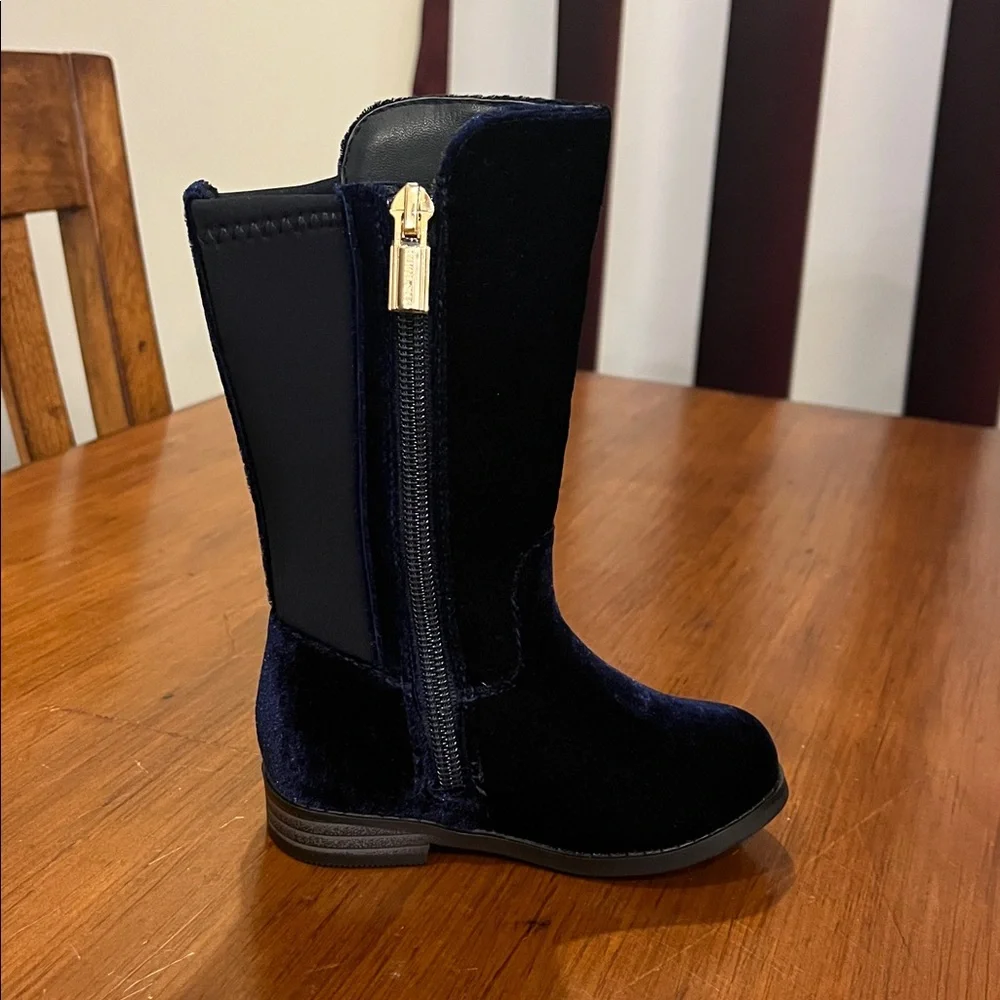 Michael Kors Emma Lily velour Boots new navy blue Girls Toddlers Size 7